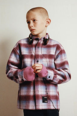 CHECK OVERSHIRT WITH FLEECE LINING - Zara фото 5