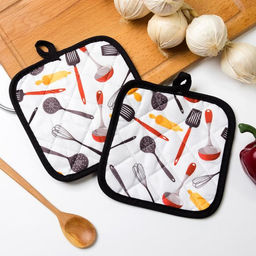 Кухонный набор Доляна Поварешка: прихватка 16х16 см - 2 шт, 100% п/э