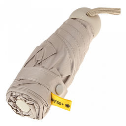 Зонт-мини механический Палитра UPF50+ ткань эпонж (полиэстер) + черное УФ-покрытие, 6 лучей, д/купола 90см, 5 сложений, 18см в сложенном виде, механизм против ветра, ручка с покрытием soft-touch, цвет бежевый, 218гр (Китай) - Домашняя Мода фото 7