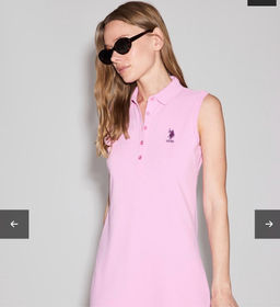 Kadın Pembe Polo Yaka Örme Elbise