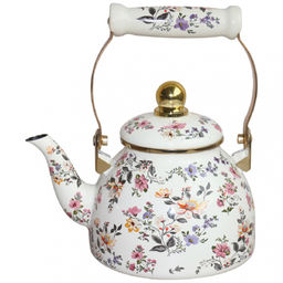 Чайник эмаль ZEIDAN 1,3л подходит д/индукции, Wildflowersr арт. Z-4534