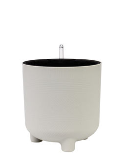 Кашпо с автополивом и вставкой 6,5 л d 22 см h_см белый ротанг ШЭНК