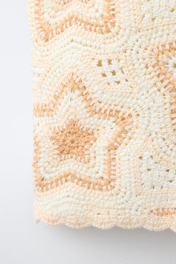 TOP PUNTO CROCHET ESTRELLAS / Beige claro - Zara фото 4