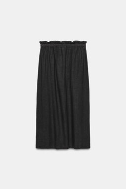 FALDA LARGA CON LINO ZW COLLECTION / Gris antracita - Zara фото 6
