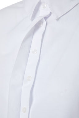 Plaj Giyim Beyaz Dokuma S?rt Dekolteli Crop Gomlek TBESS24GO00012