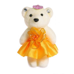 Цена за 12 шт. Игрушка из пенопласта «Мишка в юбочке», на ушках камушки, МИКС