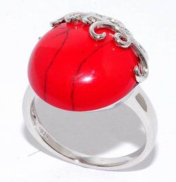 Кольцо с кораллом пр.