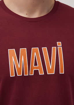 Mavi Logo Bask?l? Bordo Tisort  фото 6