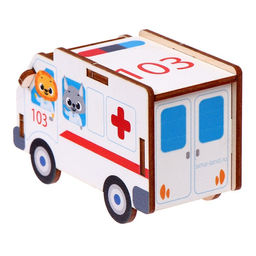 Сборная модель-автомобиль Скорая, (П1001) - Лесная мастерская фото 2