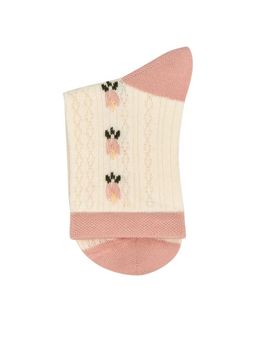 OMSA kids Calzino 22A03 ажурная косичка и цветочки - avorio фото 3
