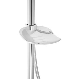 Душевая система ZEIN Z1005, тропическая и ручная лейка 3 режима, шланги, стойка, мыльница, хром