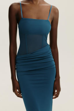 LONG CONTRAST TULLE DRESS - Zara фото 2