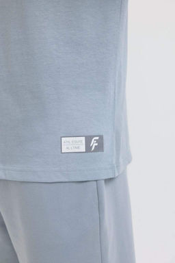 DeFactoFit Футболка Oversize с круглым вырезом и короткими рукавами с принтом  фото 9