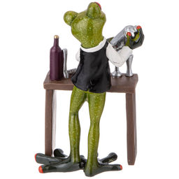 ФИГУРКА ДЕКОРАТИВНАЯ ЛЯГУШКА-БАРМЕН 9,5Х6,5Х16,2 СМ