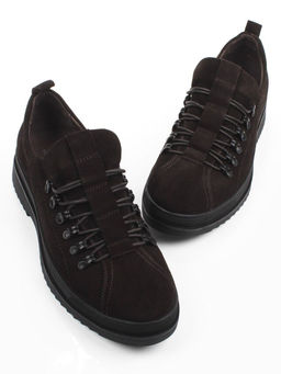 05-1829A-8-F55 DK.BROWN Полуботинки демисезонные мужские (натуральная замша)
