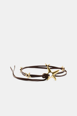 CINTUR?N DOBLE PIEL 100% ESTRELLAS / Marr?n - Zara фото 4