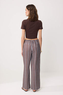 Cok Renkli Beli Lastikli Renkli Cizgili Wide Leg/Genis Paca Pantolon TWOSS26PL00154 - Trendyolmilla фото 8