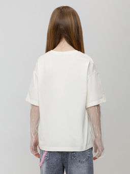 КР 302838/белая лилия к605 фуфайка (футболка) для дев