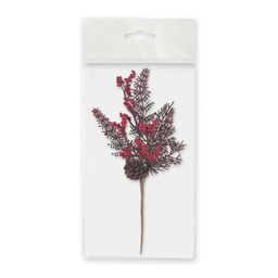 Blumentag VDD-66 Веточка декоративная с шишкой и ягодами 6 х 1 шт. 31 см 01