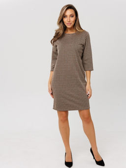 Платье женское П-176 (жаккард принт) Тёмно-серая ёлочка