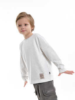 Толстовка для мальчика с шевроном 22-1124 темно-серый меланж - Mini maxi фото 24