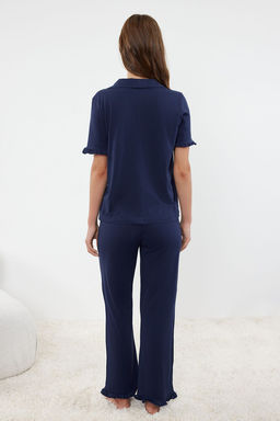 Trendyolmilla Mint %100 Pamuklu F?rf?r Detayl? Orme Pijama Tak?m? THMSS24PT00223 фото 22