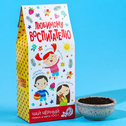 Чай чёрный Любимому воспитателю: с ароматом лимона и мяты, 100 г.