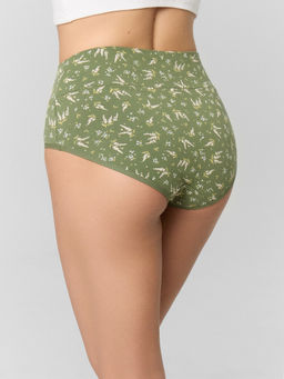 Цена за 2 штуки! Трусы макси зеленые с цветочным принтом