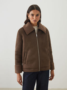 K?rk Yaka Oversize Kad?n S?et G?r?n?ml? Mont