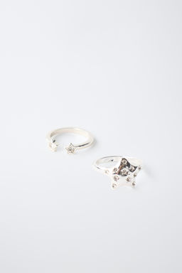 PACK PENDIENTES AROS Y ANILLOS ESTRELLAS / Plata - Zara фото 3