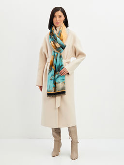 в СОСТАВЕ ШЕРСТЬ и КАШЕМИР Большой, мягкий, теплый однотонный двусторонний палантин. - Tantino фото 16