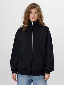 Толстовка женская черная на молнии