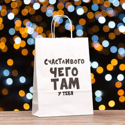 Пакет подарочный Счастливого чего там у тебя, 32 х 24 х 10,5 см