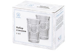 Набор 2 стаканов 360 мл 8*8*12,5 см с орнаметном