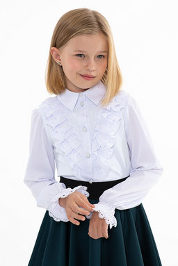 Белая школьная блуза Mooriposh, модель 06151