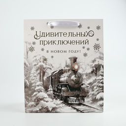Пакет подарочный новогодний ламинированный «Приключений в новом году», тиснение, ML 23×27×11.5 см