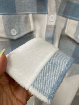 513 Рубашка клетка, флис/голубая клетка - Knitka wear фото 9