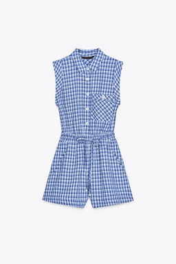 SHORT CHECKED JUMPSUIT - Zara фото 5