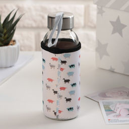 Бутылка для воды «Абстракция», 300 мл, h=17 см, в чехле, стекло, МИКС