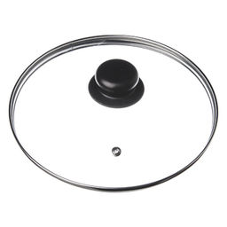 Цена за 2 шт. Крышка с ручкой стеклянная с металлическим ободком 18 см 4718