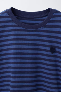 STRIPED T-SHIRT WITH EMBROIDERED HEART - Zara фото 10