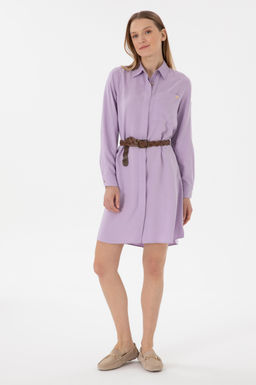 Kad_n Lila Dokuma Elbise Sepette S_rpriz _ndirim - U.s. polo assn фото 3