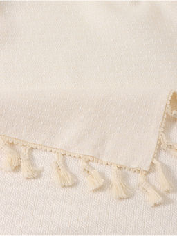 Скатерть «Этель», бежевая, с орнаментом, 140×140 см