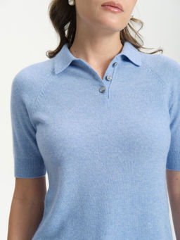 Джемпер-поло кашемировый 2015 голубой
