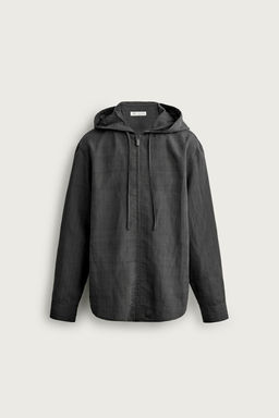 SOBRECAMISA FLUIDA CAPUCHA RAYAS / Gris antracita - Zara фото 5
