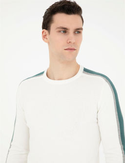 Ekru Slim Fit Bisiklet Yaka Triko Kazak - Pierre cardin фото 2
