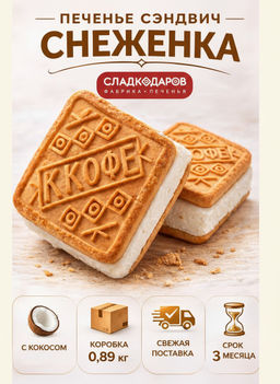 Печенье Снеженка ТВ 0,890кг