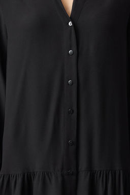 Siyah Mini Kal?n Viskon Dokuma Gomlek Elbise TWOAW25EL00571 - Trendyolmilla фото 3