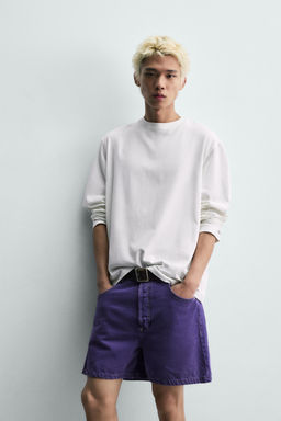 BERMUDA DENIM RELAXED FIT COLOR / Morado - Zara фото 5