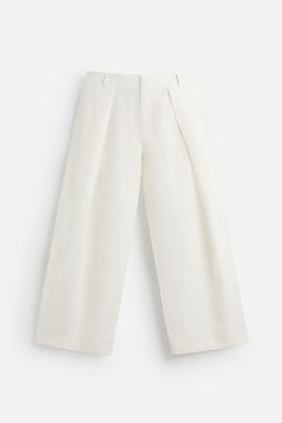 100% LINEN PLEATED TROUSERS - Zara фото 7